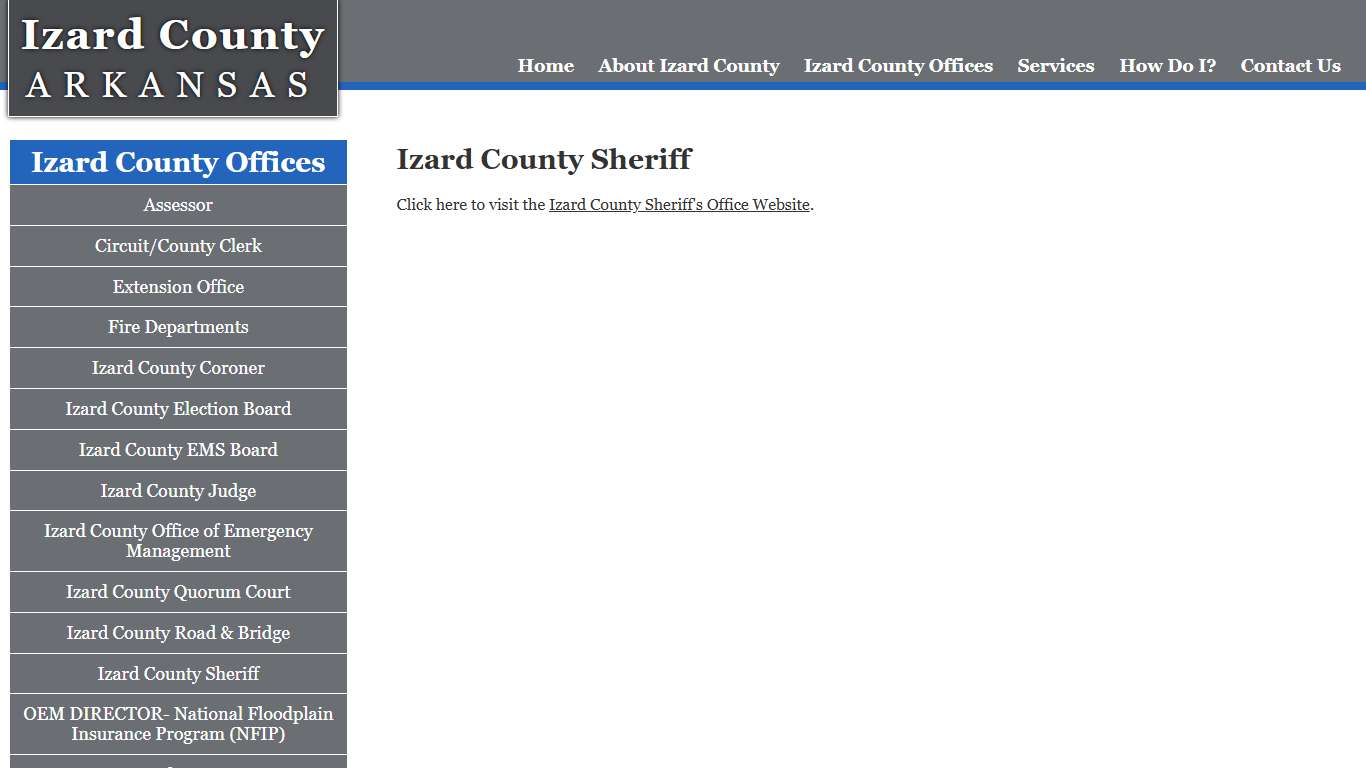 Izard County Sheriff | Izard County AR Government